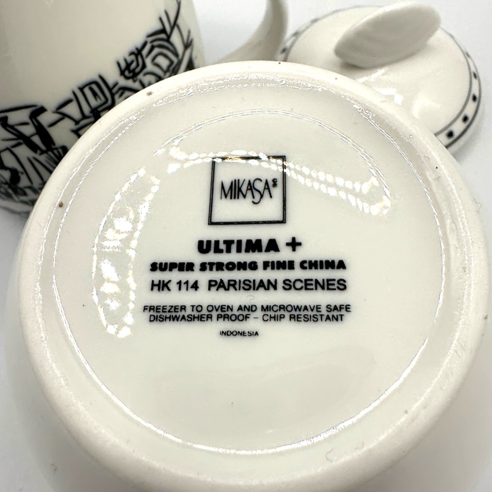 🕶️ HP! Mikasa Paris France Creamer and Sugar. Parisian Scenes - Picture 7 of 15